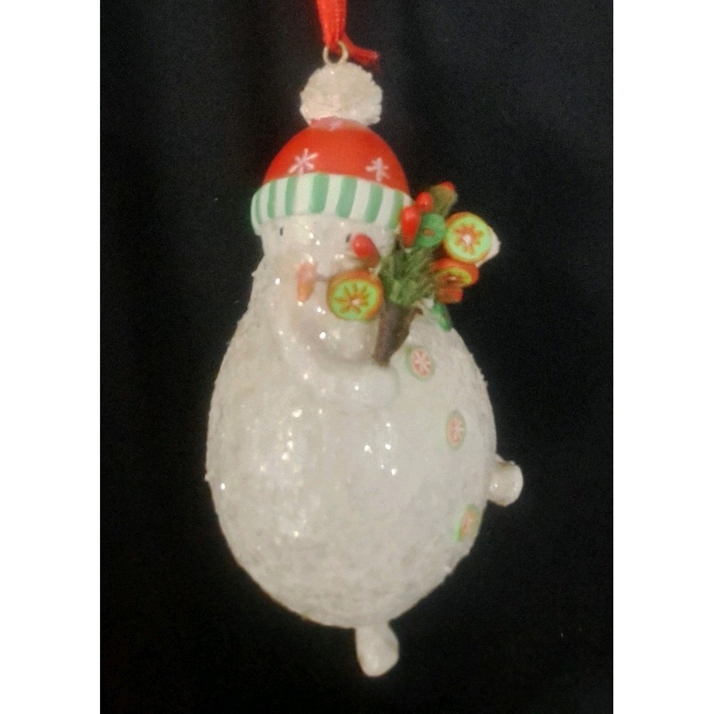 Lot of 5 DEMDACO Snow Buttons Snowman Snowflake Hat Ornaments–New Open Box– 2008